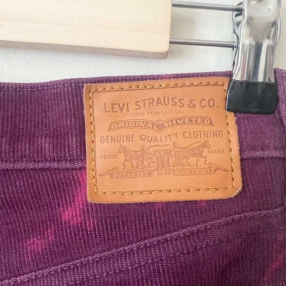 Levi's Wedgie Potent Purple Bleach Dye Straight Leg Corduroy Pants - Picture 6 of 10